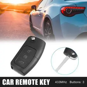 3 Key Buttons 433MHz Fob Entry Car Remote Key Replacement for Ford Focus Mondeo Fiesta Galaxy S Max 2006-2010