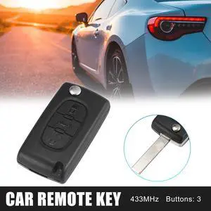 3 Key Buttons 433MHz Fob Entry Car Remote Key Replacement for Peugeot 207 307 308 407 607