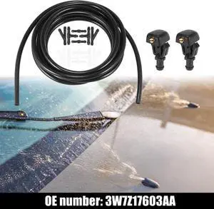 Front Windshield Washer Hose Kit Fit for Ford F150 with 3 Meter Washer Fluid Hose 12 Pcs Hose Connectors - Pack of 15 Black