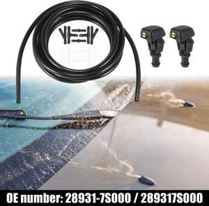 Front Windshield Washer Hose Kit Fit for Infiniti QX56 with 3 Meter Washer Fluid Hose 12 Pcs Hose Connectors - Pack of 15 Black