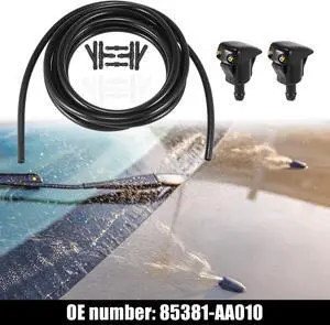 Front Windshield Washer Hose Kit Fit for Toyota Camry with 3 Meter Washer Fluid Hose 12 Pcs Hose Connectors - Pack of 15 Black