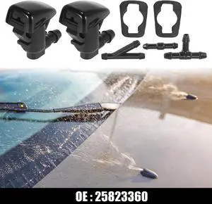 Front Windshield Washer Nozzles Fit for Chevy Traverse with Hose Connector - Pack of 7 Black