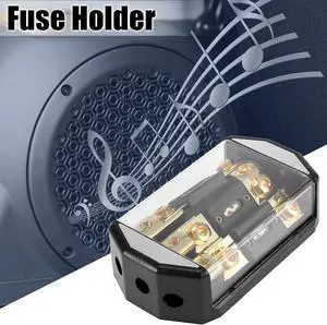 Car Stereo Audio Inline ANL Fuse Holder 3 Way with Fuse 1 x 0GA 3 x 4GA Distribution Block