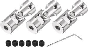 3mm to 3.17mm Inner Dia Rotatable Universal Joint Shaft Coupling L23 x D9 with Screws and Wrench for RC Model Pack of 3