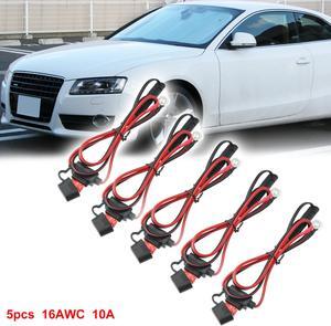 2ft 16AWG SAE to Ring Terminal Harness Quick Connect Disconnect Ring Terminal Assembly with 10A Fuse for Car Motorcycle Solar Panel Power Supply 5pcs