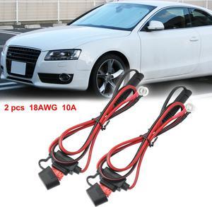 2ft 18AWG SAE to Ring Terminal Harness Quick Connect Disconnect Ring Terminal Assembly with 10A Fuse for Car Motorcycle Solar Panel Power Supply 2pcs
