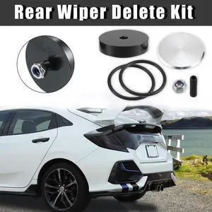 Rear Wiper Delete Removal Kit Wiper Blade Grommet Cap for Honda Civic Si for Acura RSX Integra Silver Tone