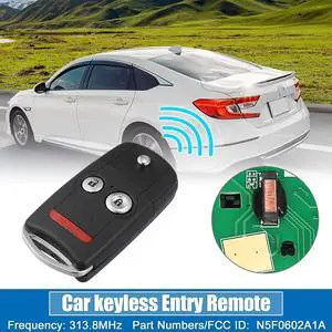 3 Button Car Flip Keyless Entry Remote Control Replacement Key Fob Proximity Smart Fob N5F0602A1A for Acura RDX 2008-2009 313.8MHz 46 Chip