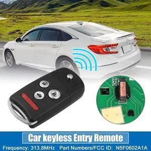 4 Button Car Flip Keyless Entry Remote Control Replacement Key Fob Proximity Smart Fob N5F0602A1A for Acura MDX 2007-2013 313.8MHz 46 Chip