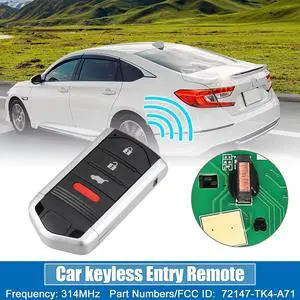 4 Button Car Keyless Entry Remote Control Replacement Key Fob Proximity Smart Fob M3N5WY8145 for Acura ZDX 2010-2013 314MHz
