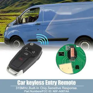 315MHz N5F-A08TAA Replacement Smart Proximity Keyless Entry Remote Key Fob for Ford Transit 2019-2020 4 Buttons with Door Key 49 Chip