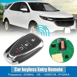 4 Button Car Keyless Entry Remote Control Replacement Key Fob Proximity Smart Fob HYQ4EA for Chevrolet Cruze 2017-2019 433MHz 46 Chip