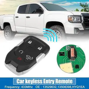 5 Button Car Keyless Entry Remote Control Replacement Key Fob Proximity Smart Fob HYQ1EA for Chevrolet Silverado 19-20 433MHz 46 Chip