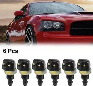 6pcs Universal Car Front Windshield Washer Nozzles for Ford for Honda for Nissan with 6 Nuts