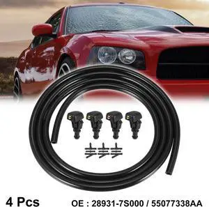 4pcs Front Windshield Wiper Nozzles for Nissan Titan for Infiniti QX56 Black