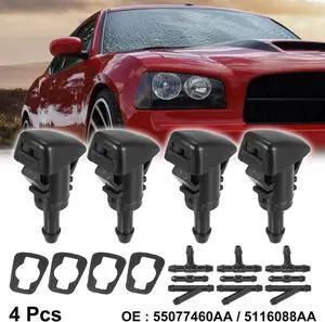 4pcs Car Front Windshield Wiper Washer Nozzle Sprayer Jet Replacement for Dodge Neon 2000-2005 5116088AA