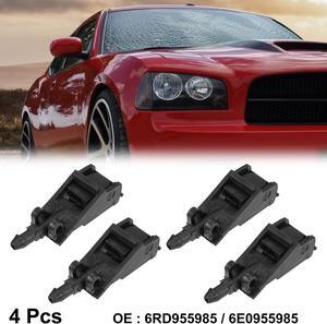 4pcs Black Plastic Front Windshield Wiper Nozzles 6E0955985 for Volkswagen Golf
