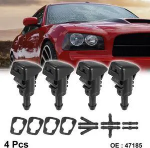 4pcs Car Front Windshield Washer Nozzle Sprayer Single Hole Replacement for Mitsubishi Eclipse 2006 2007 2008 2009 2010 2011 2012 47185