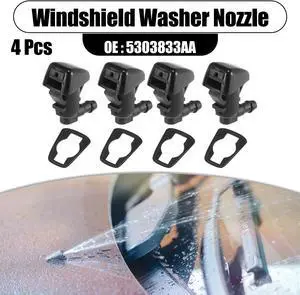 Front Windshield Washer Nozzles Wiper Spray for Jeep Compass 2007-2010 Replaces 5303833AA 4pcs