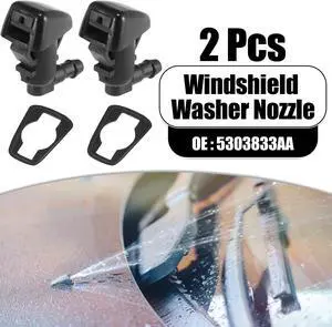 Front Windshield Washer Nozzles Wiper Spray for Jeep Compass 2007-2010 Replaces 5303833AA 2pcs