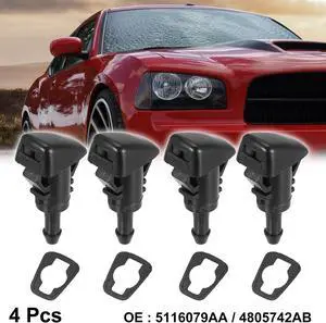 4pcs Car Front Windshield Washer Nozzles for Dodge for Ram for Chrysler for Jeep Grand Cherokee Patriot Replaces 5113049AA