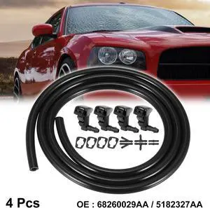 4pcs Car Front Windshield Washer Nozzle Jet Spray Single Hole for Dodge Dart 2012-2018 for Chrysler 300 2011-2014 68260029AA 5182327AA