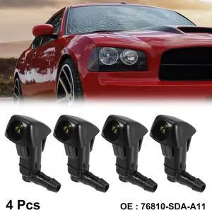 4pcs Car Front Windshield Wiper Washer Nozzle for Honda Civic 2006-2011 for Odyssey 2005-2010 for Accord 2003-2007 for Element 2003-2011 76810-SDA-A11