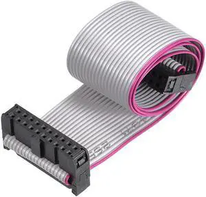 IDC Wire Flat Ribbon Cable FC/FC Connector A-type 20Pins 2.54mm Pitch 30cm Length Gray
