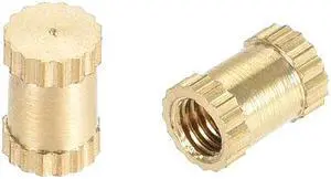 Knurled Insert Nuts, M3 x 6mm(L) x 4mm(OD) Female Thread Brass Embedment Assortment Kit, 50 Pcs
