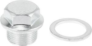 M22 x 1.5 Stainless Steel Engine Oil Drain Plug Screw with Seal Ring for GM Silver Tone