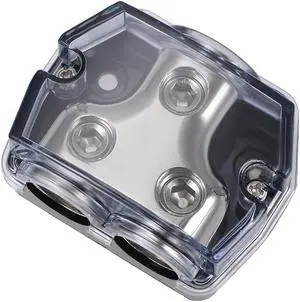 2 Way Power Distribution Block 0 Gauge In 0 Gauge Out Amp Power Ground Distributor for Car Audio Splitter