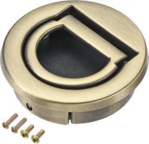 Flush Pull Ring Handle 40.5x11mm, 3pcs Plane Drawer Door Pull, Bronze Tone
