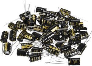 Aluminum Radial Electrolytic Capacitor 220uF 25V Life 8 x 12 mm Black 50pcs