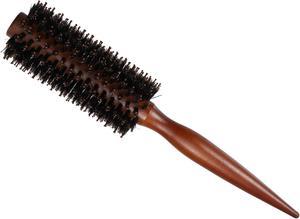 Hair Brush, Round Brush Hairstyle Wavy Styling Tool Brush, Wood Brown, 1.89"