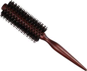 Straight Hair Brush, Round Brush, Hairstyle Wavy Styling Tool, Wood Brown, 1.77"