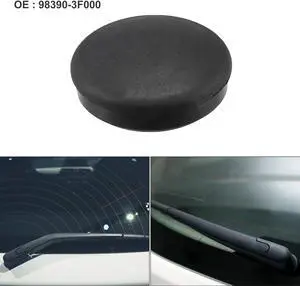 Rear Windshield Wiper Arm Nut Cover Cap Fit for Kia Rio for Hyundai Accent - Pack of 1 Black