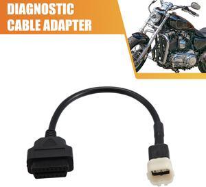 6 Pin to OBDII OBD Cable Cord Diagnostic Adapter Cable Motorcycle OBD2 Scanner Diagnostic Cable Adapter Universal