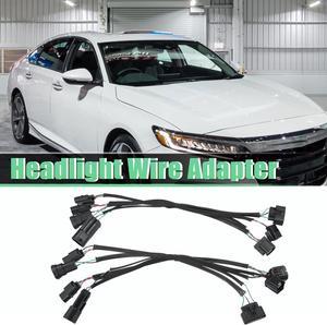 2pcs Headlight Conversion Wires Adapters for Honda Accord 2016 2017 Sedan Halogen to Touring LED 33100t2aa31 33150t2aa31 33100t2aa32