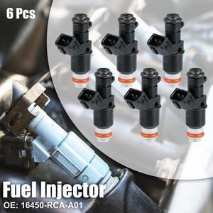 6pcs 16450-RCA-A01 Fuel Injector Nozzle Flow Matched Replacement for Honda Accord 2003-2007 3.0L for Acura MDX 2003-2006 3.5L Black