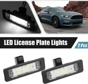 LED License Plate Light Tag Lamp Assembly for Ford for Mustang Focus Fusion for Mercury Sable for Lincoln MKS Full LED Rear Number License Plate Lamp White Light  8T5Z13550A 2pcs