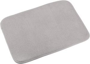 Microfiber Dish Drying Mat, 15.75" x 11.82" Dishes Drainer Mats Kitchen Counter Mats Dish Drying Pad for Countertop, Fast Drying-Grey