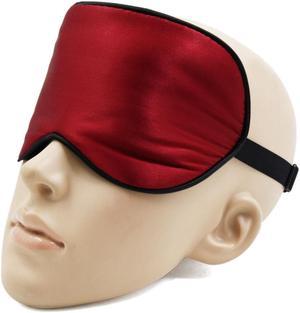 Soft Silk Travel Eyes Pad Sleeping Eye Shade Cover Blindfold Red