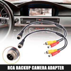 2pcs Car Camera Adapter 4 Pin to RCA Adapter M12 4-Pin Male to RCA AV DC Male Connector Wire Monitor Video Cable Adapter