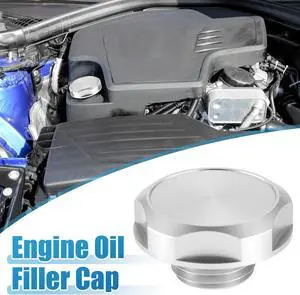 Car Oil Filler Cap Engine Modified Tank Cover for Nissan Most Models Aluminum Alloy Silver Tone