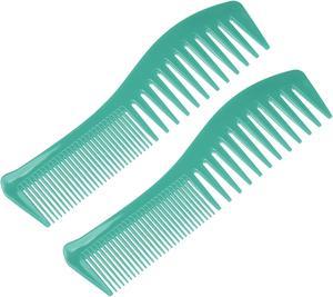 2 Pcs Hair Comb Wide Tooth, Anti Static, for Thick, Curly Hair, Hair Care, Detangling Comb, for Wet and Dry, Green
