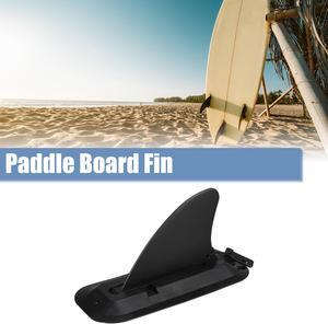 4" Surfboard Fin Paddle Board Fin Detachable with Base PVC Center Fin Universal for SUP Black