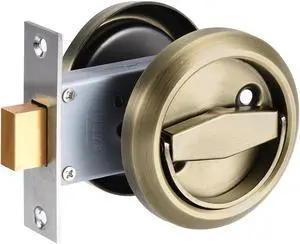 4.8mm Round Recessed Pull Handle Knob, Recessed Pulls Hidden Concealed Handle Knob with Screws for Sliding Door Drawer, Bronze