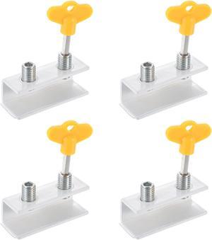 Window Locks, 4 Sets Sliding Security Stopper with Keys 11/16" Adjustable Clamp for Vertical & Horizontal Slide Door, White
