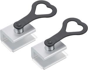 Window Locks, 2 Sets Sliding Security Stopper with Key Aluminum Alloy 3/8" Adjustable Clamp for Vertical & Horizontal Slide Door, Silver