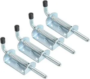 Spring Loaded Latch Pin 5.71", 4 Pack Iron Security Latch Sliding Barrel Bolt Latch Lock for Gate Door Shed Window